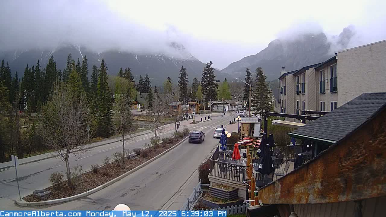 Canmore Mt. Lawrance Grassi & Ha Ling Peak View Live Cam - Canmore, Alberta's Rockies, Alberta, Canada