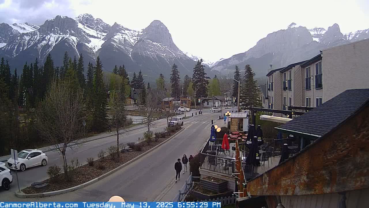Canmore Mt. Lawrance Grassi & Ha Ling Peak View Live Cam - Canmore, Alberta's Rockies, Alberta, Canada