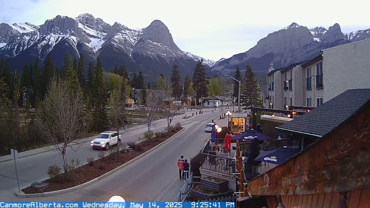 Canmore Mt. Lawrance Grassi & Ha Ling Peak View Live Cam - Canmore, Alberta's Rockies, Alberta, Canada