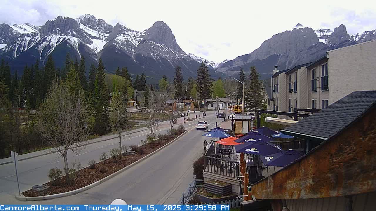 Canmore Mt. Lawrance Grassi & Ha Ling Peak View Live Cam - Canmore, Alberta's Rockies, Alberta, Canada