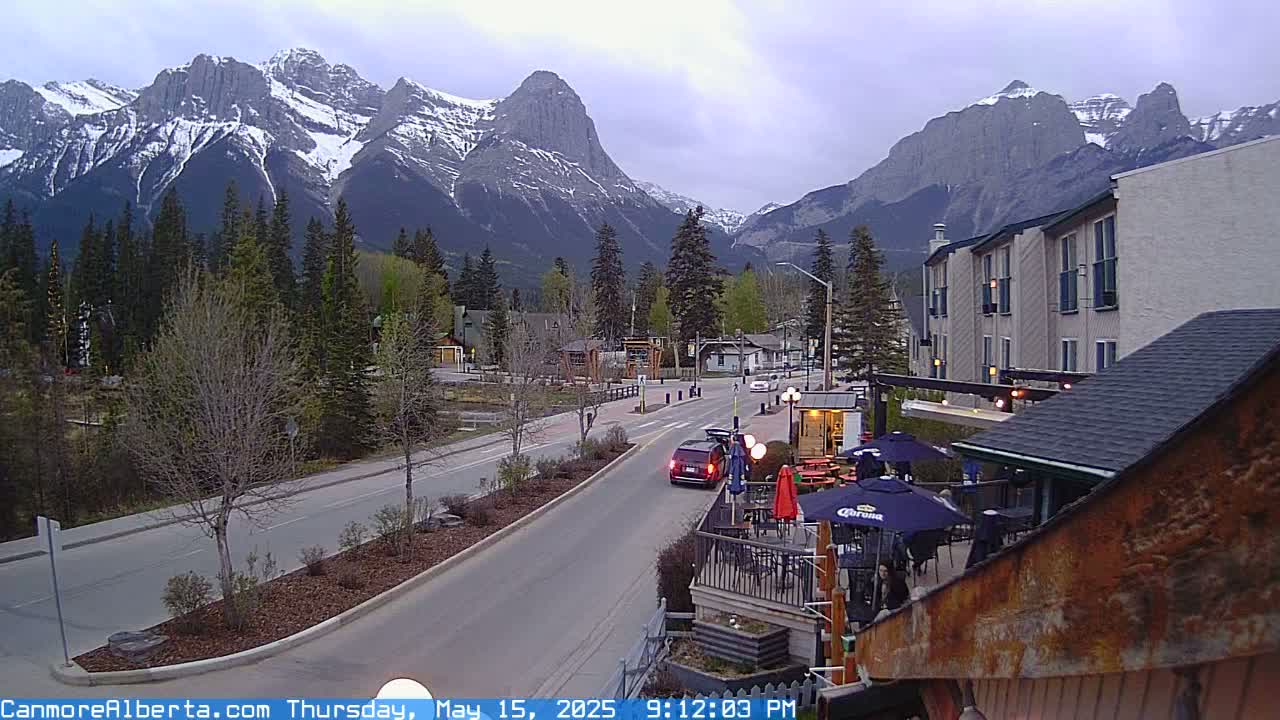 Canmore Mt. Lawrance Grassi & Ha Ling Peak View Live Cam - Canmore, Alberta's Rockies, Alberta, Canada