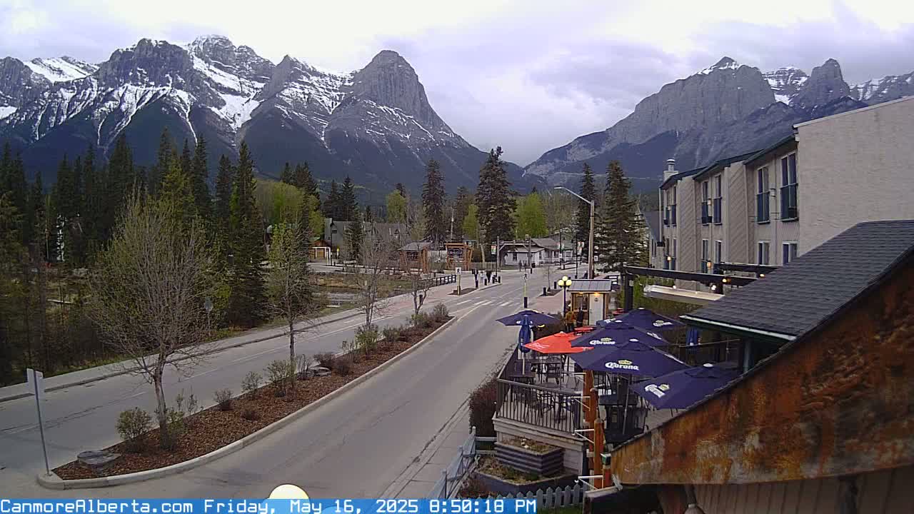 Canmore Mt. Lawrance Grassi & Ha Ling Peak View Live Cam - Canmore, Alberta's Rockies, Alberta, Canada