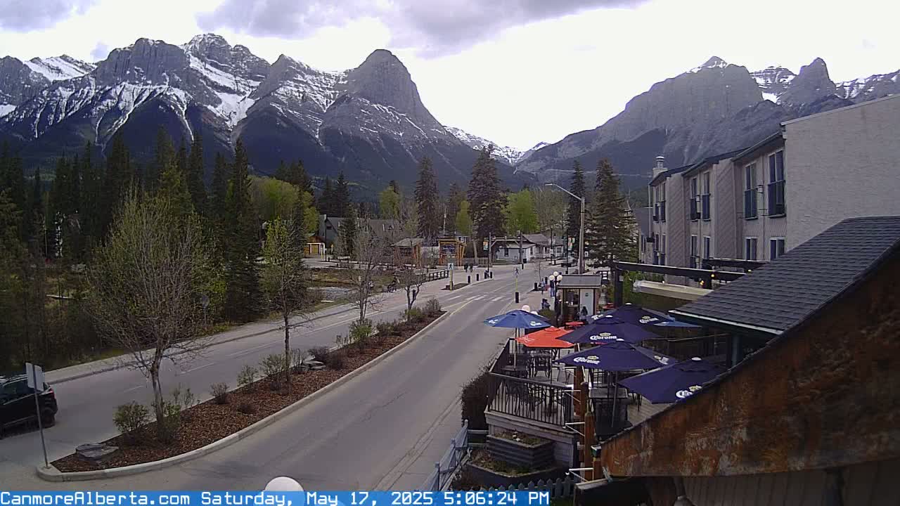 Canmore Mt. Lawrance Grassi & Ha Ling Peak View Live Cam - Canmore, Alberta's Rockies, Alberta, Canada