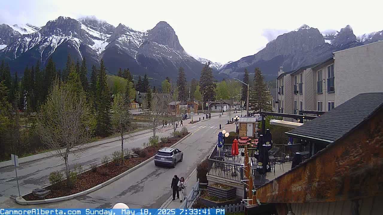 Canmore Mt. Lawrance Grassi & Ha Ling Peak View Live Cam - Canmore, Alberta's Rockies, Alberta, Canada