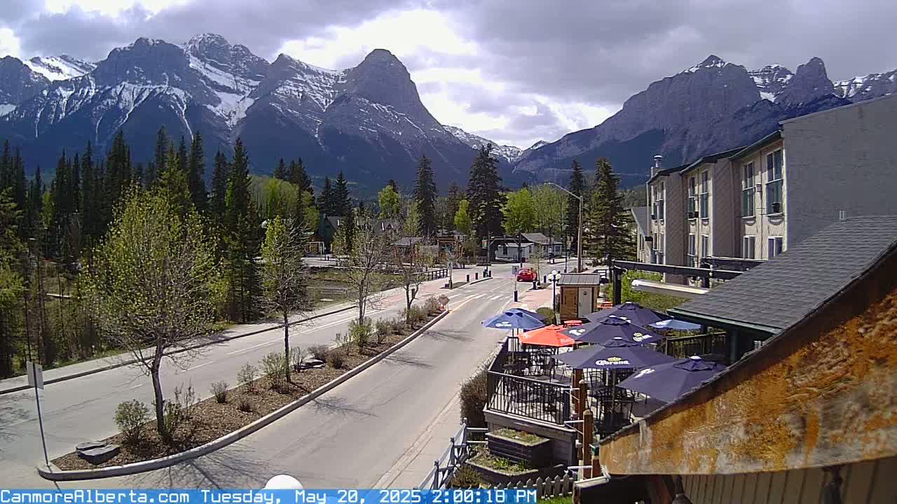 Canmore Mt. Lawrance Grassi & Ha Ling Peak View Live Cam - Canmore, Alberta's Rockies, Alberta, Canada