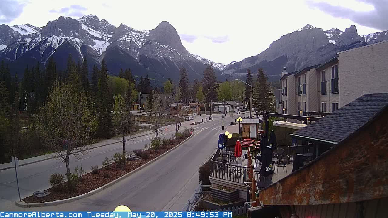 Canmore Mt. Lawrance Grassi & Ha Ling Peak View Live Cam - Canmore, Alberta's Rockies, Alberta, Canada