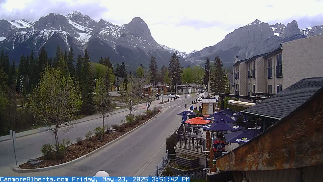 Canmore Mt. Lawrance Grassi & Ha Ling Peak View Live Cam - Canmore, Alberta's Rockies, Alberta, Canada