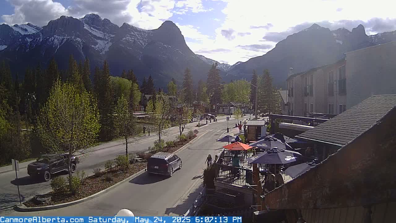 Canmore Mt. Lawrance Grassi & Ha Ling Peak View Live Cam - Canmore, Alberta's Rockies, Alberta, Canada