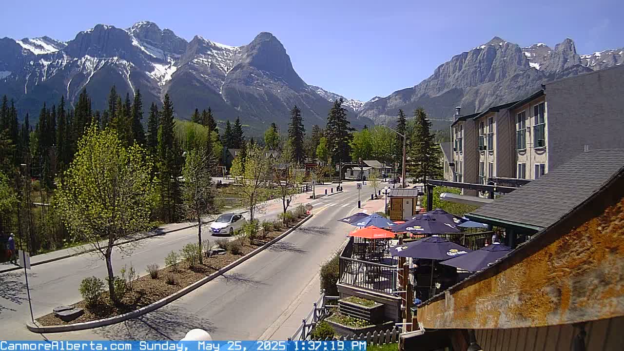 Canmore Mt. Lawrance Grassi & Ha Ling Peak View Live Cam - Canmore, Alberta's Rockies, Alberta, Canada