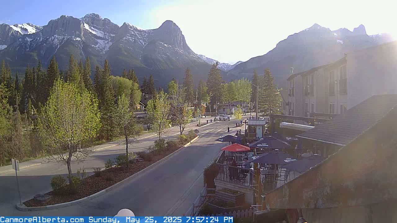 Canmore Mt. Lawrance Grassi & Ha Ling Peak View Live Cam - Canmore, Alberta's Rockies, Alberta, Canada