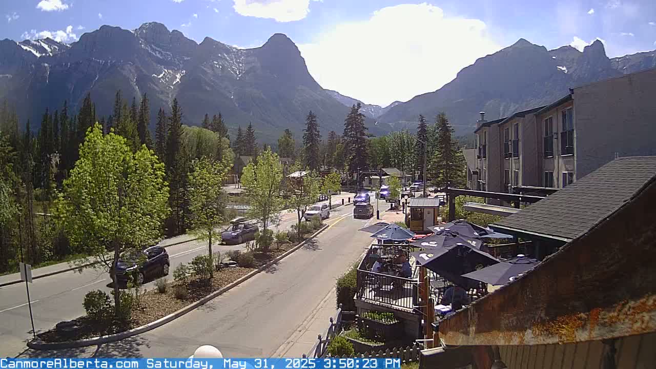 Canmore Mt. Lawrance Grassi & Ha Ling Peak View Live Cam - Canmore, Alberta's Rockies, Alberta, Canada