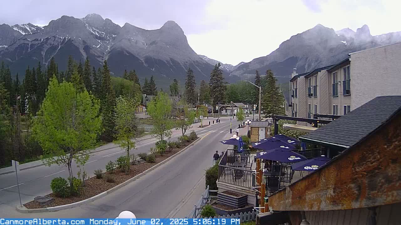Canmore Mt. Lawrance Grassi & Ha Ling Peak View Live Cam - Canmore, Alberta's Rockies, Alberta, Canada