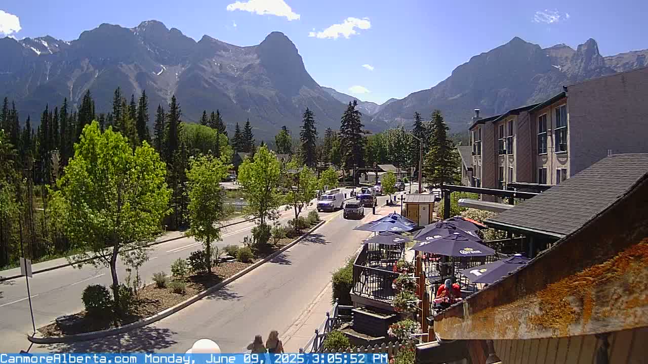 Canmore Mt. Lawrance Grassi & Ha Ling Peak View Live Cam - Canmore, Alberta's Rockies, Alberta, Canada