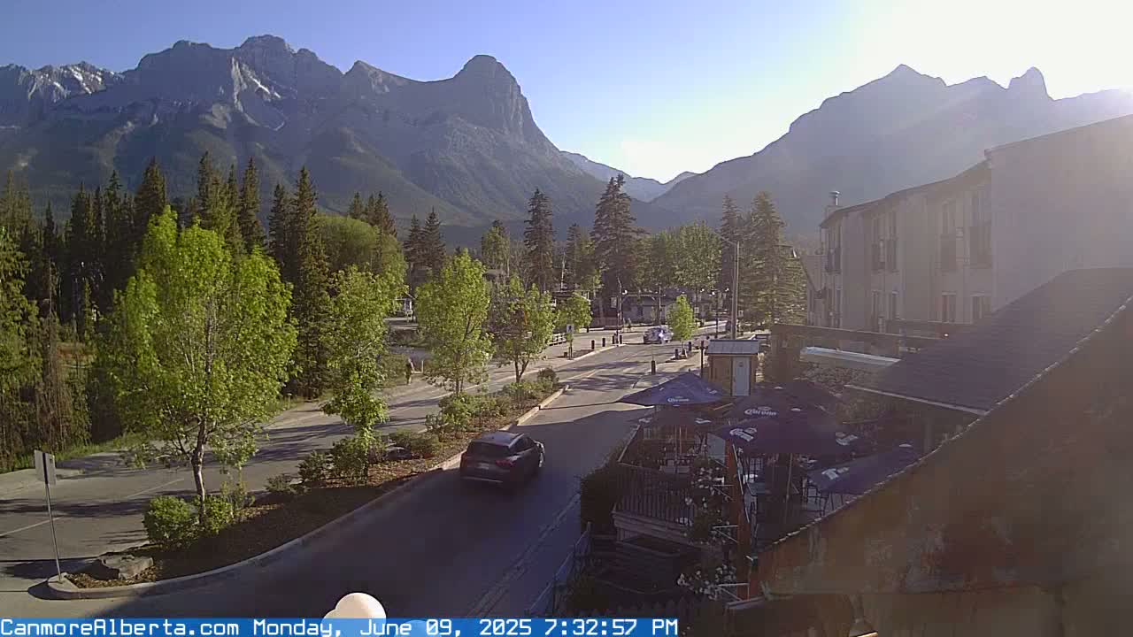 Canmore Mt. Lawrance Grassi & Ha Ling Peak View Live Cam - Canmore, Alberta's Rockies, Alberta, Canada