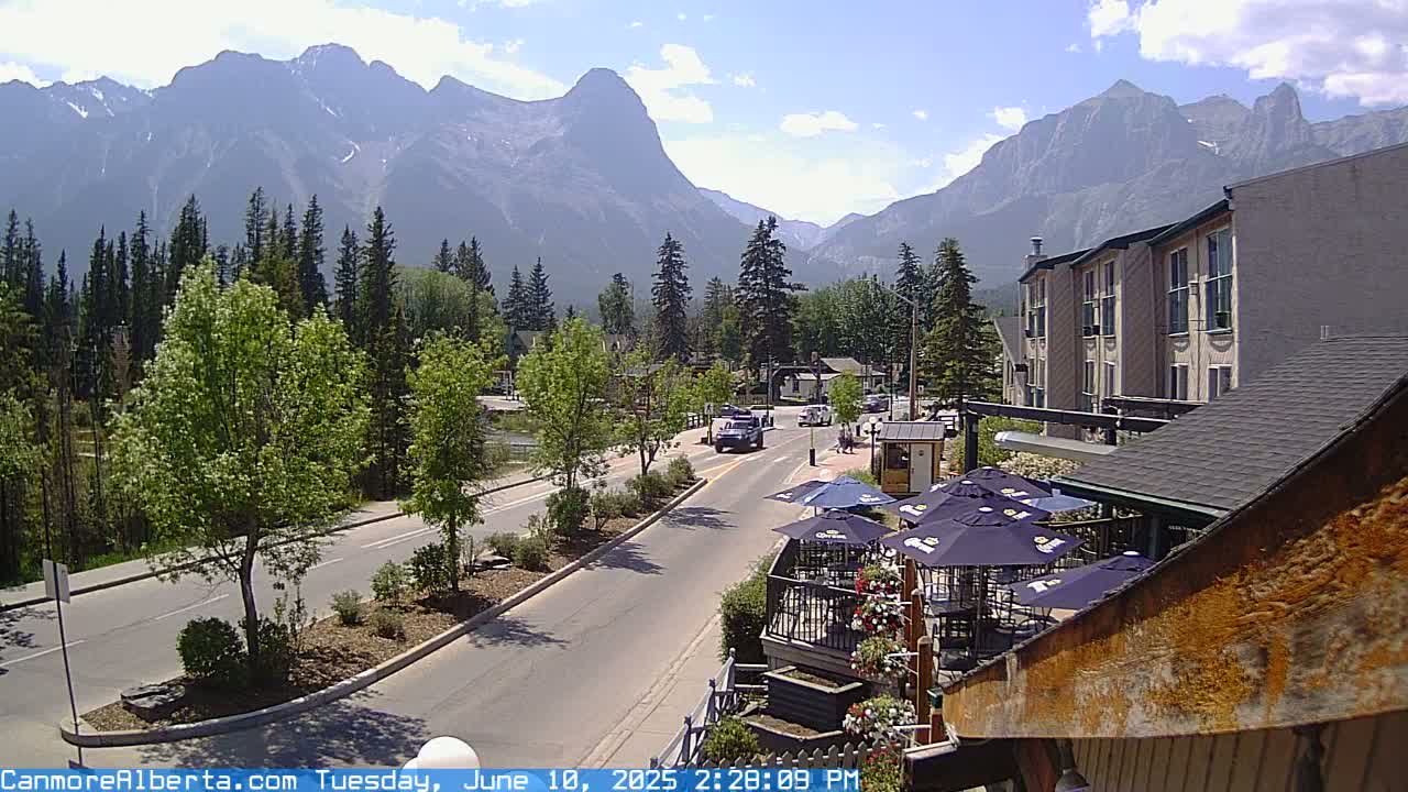 Canmore Mt. Lawrance Grassi & Ha Ling Peak View Live Cam - Canmore, Alberta's Rockies, Alberta, Canada