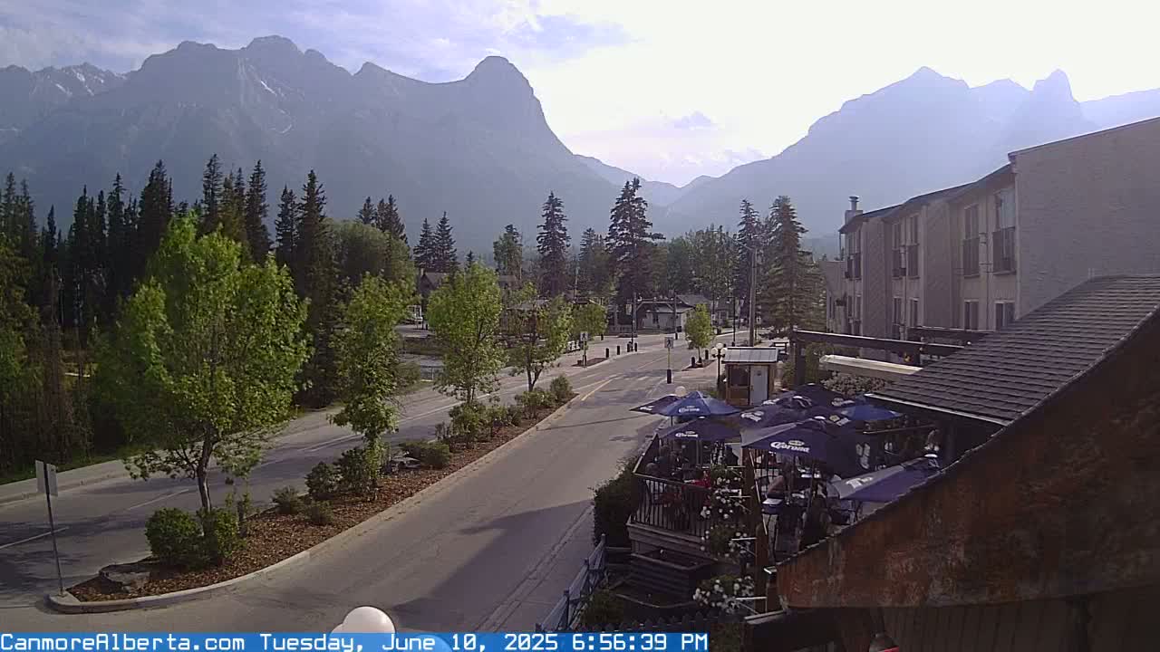Canmore Mt. Lawrance Grassi & Ha Ling Peak View Live Cam - Canmore, Alberta's Rockies, Alberta, Canada