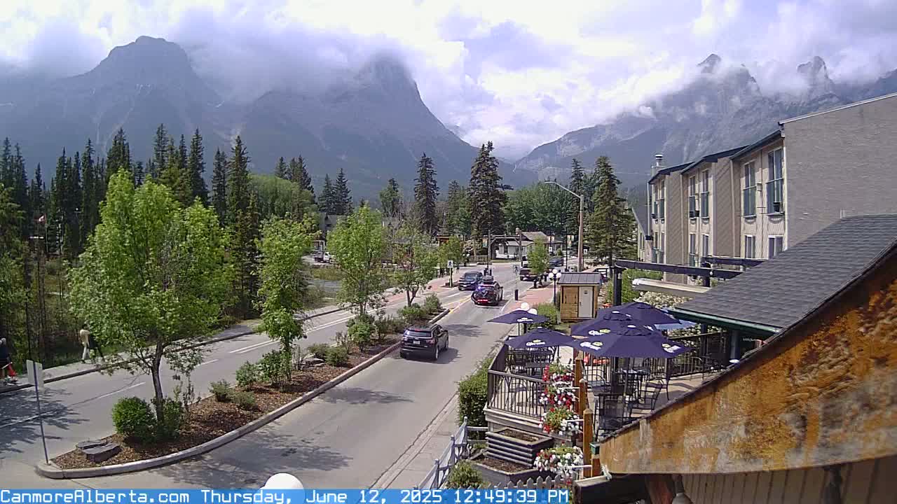 Canmore Mt. Lawrance Grassi & Ha Ling Peak View Live Cam - Canmore, Alberta's Rockies, Alberta, Canada