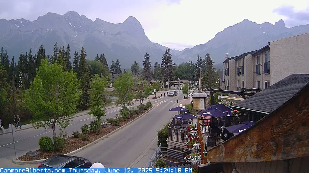 Canmore Mt. Lawrance Grassi & Ha Ling Peak View Live Cam - Canmore, Alberta's Rockies, Alberta, Canada