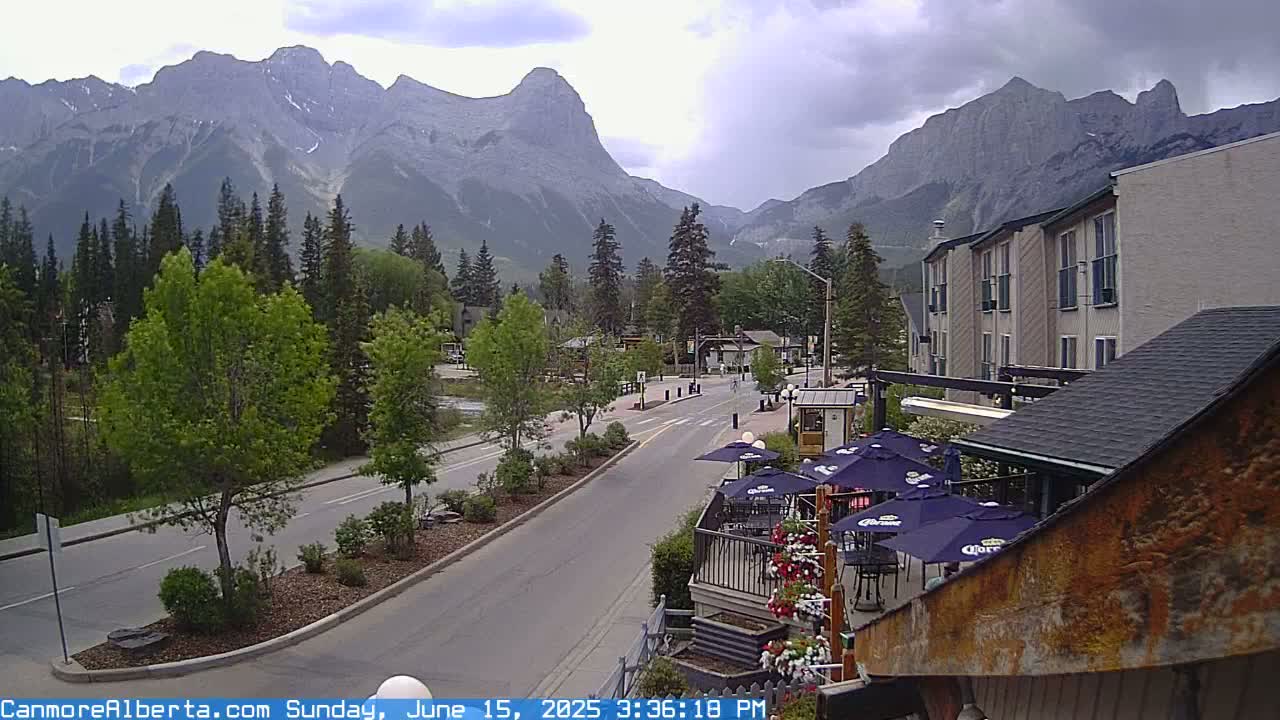 Canmore Mt. Lawrance Grassi & Ha Ling Peak View Live Cam - Canmore, Alberta's Rockies, Alberta, Canada