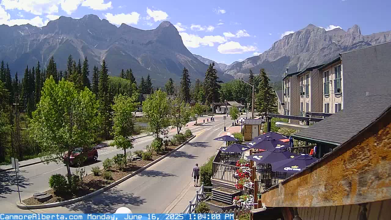 Canmore Mt. Lawrance Grassi & Ha Ling Peak View Live Cam - Canmore, Alberta's Rockies, Alberta, Canada