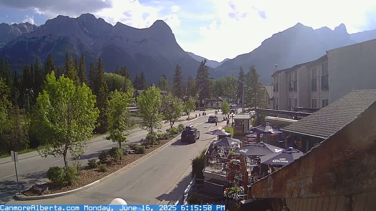 Canmore Mt. Lawrance Grassi & Ha Ling Peak View Live Cam - Canmore, Alberta's Rockies, Alberta, Canada