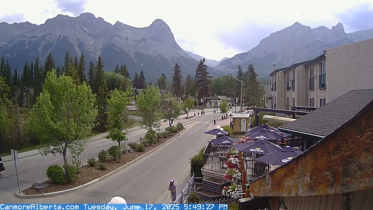 Canmore Mt. Lawrance Grassi & Ha Ling Peak View Live Cam - Canmore, Alberta's Rockies, Alberta, Canada