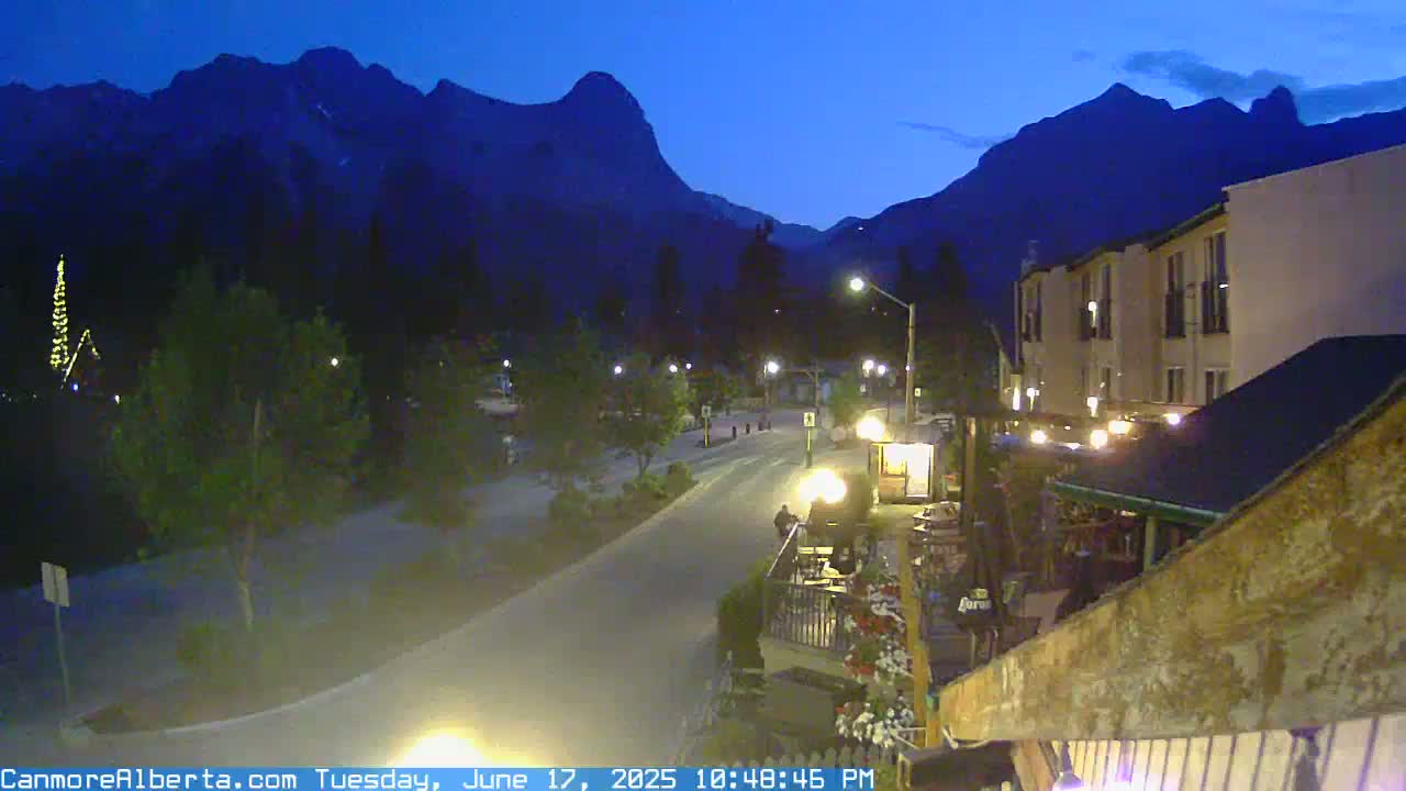Canmore Mt. Lawrance Grassi & Ha Ling Peak View Live Cam - Canmore, Alberta's Rockies, Alberta, Canada