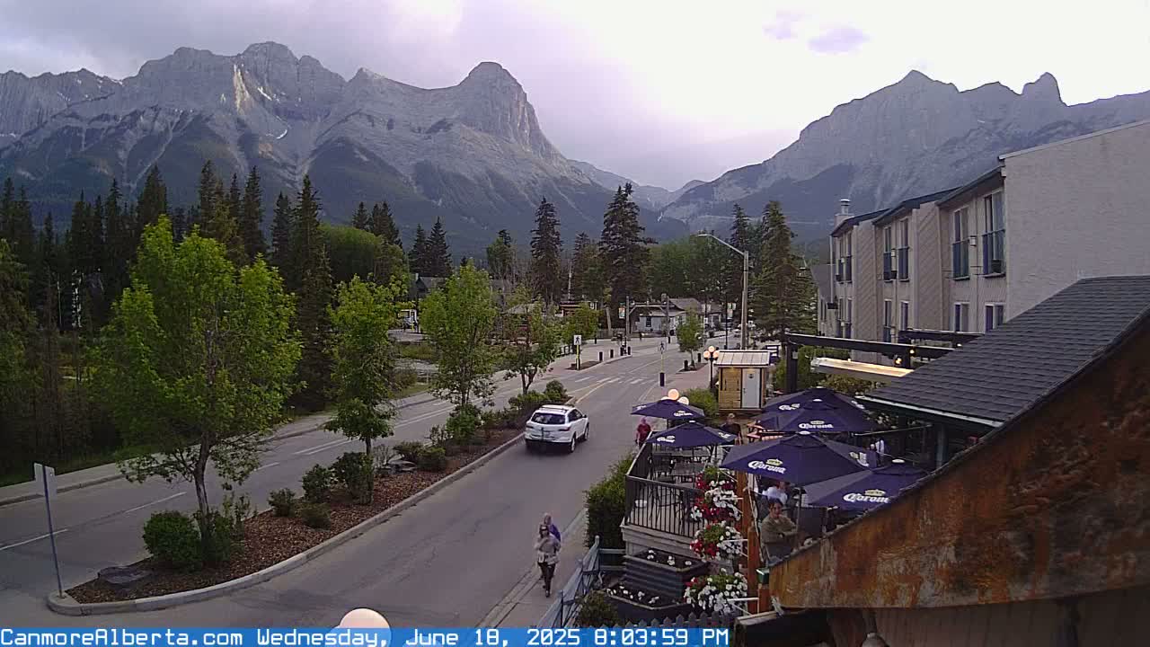 Canmore Mt. Lawrance Grassi & Ha Ling Peak View Live Cam - Canmore, Alberta's Rockies, Alberta, Canada