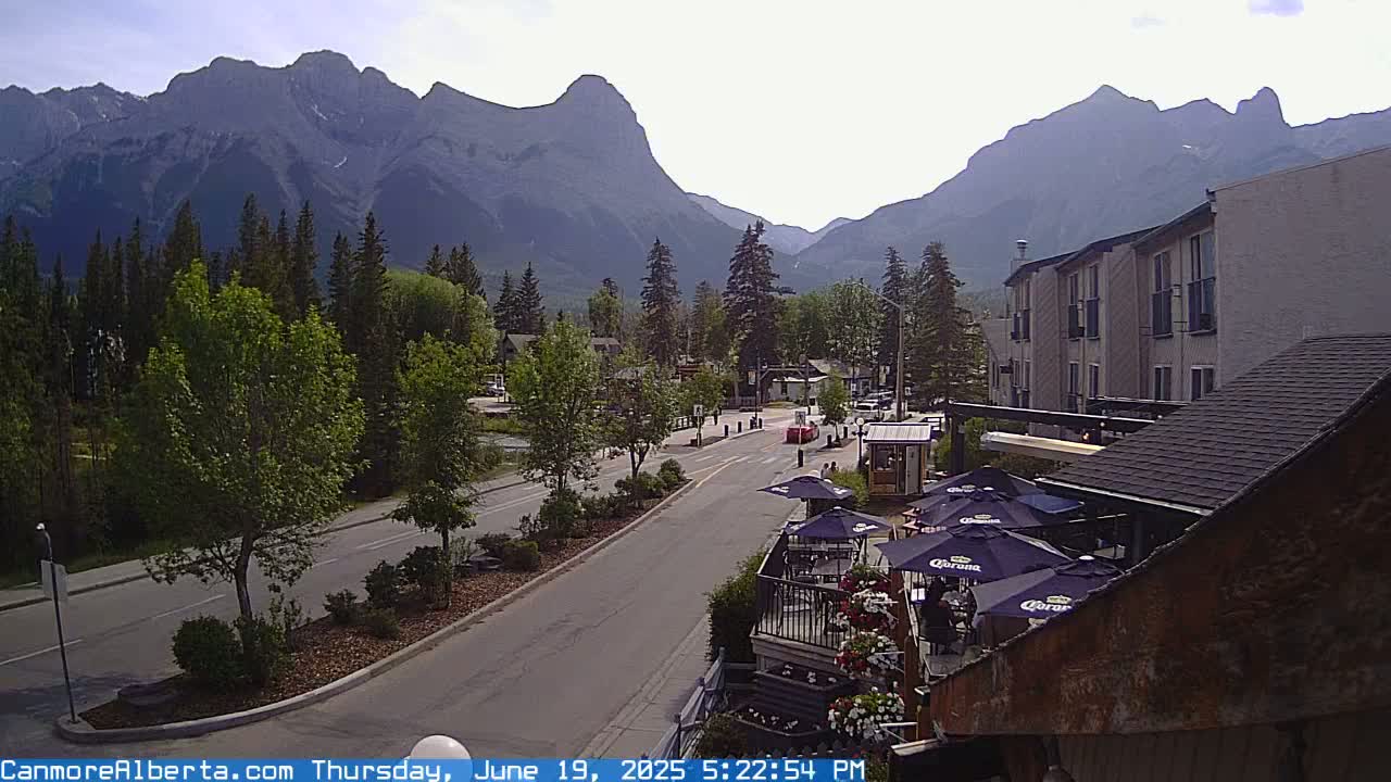 Canmore Mt. Lawrance Grassi & Ha Ling Peak View Live Cam - Canmore, Alberta's Rockies, Alberta, Canada