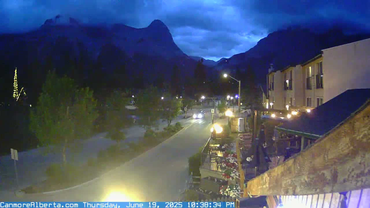 Canmore Mt. Lawrance Grassi & Ha Ling Peak View Live Cam - Canmore, Alberta's Rockies, Alberta, Canada