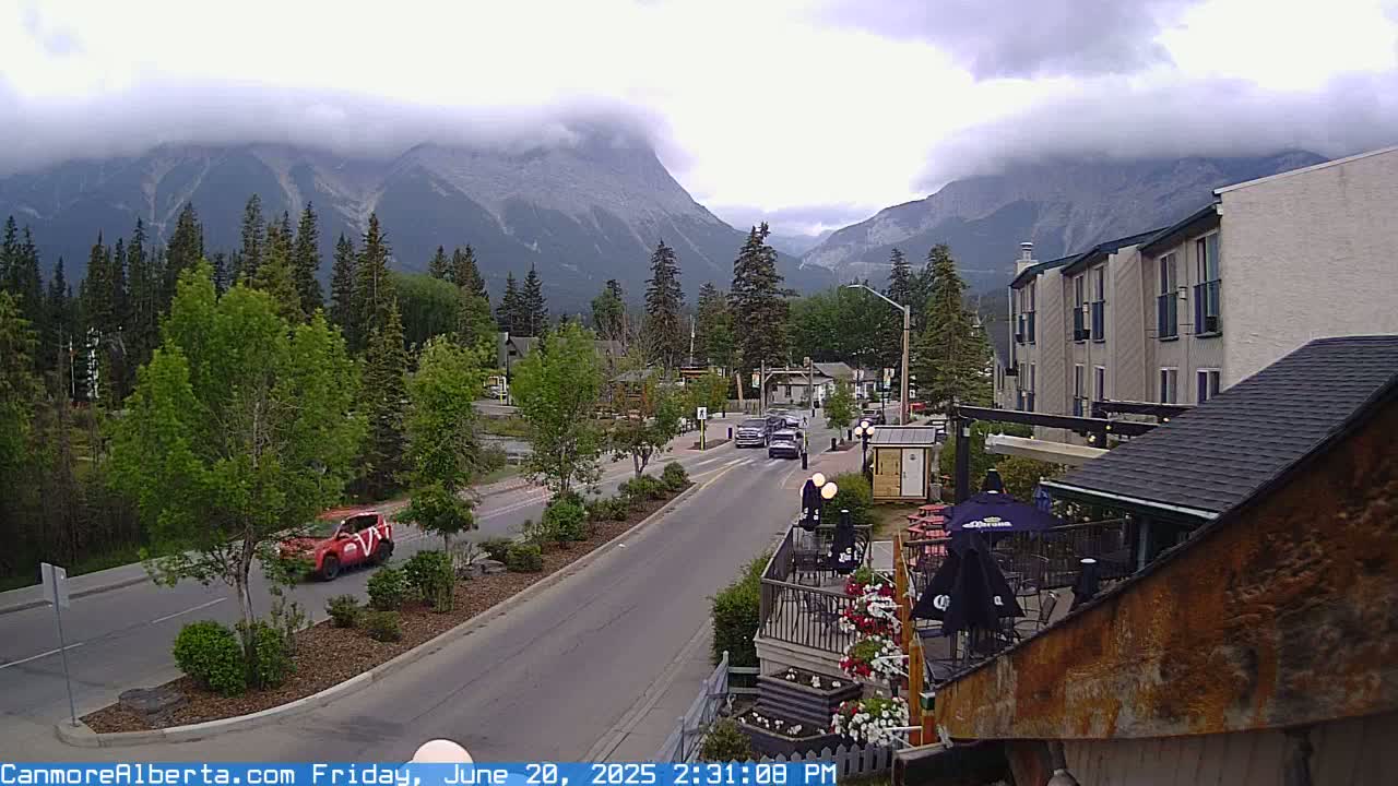 Canmore Mt. Lawrance Grassi & Ha Ling Peak View Live Cam - Canmore, Alberta's Rockies, Alberta, Canada