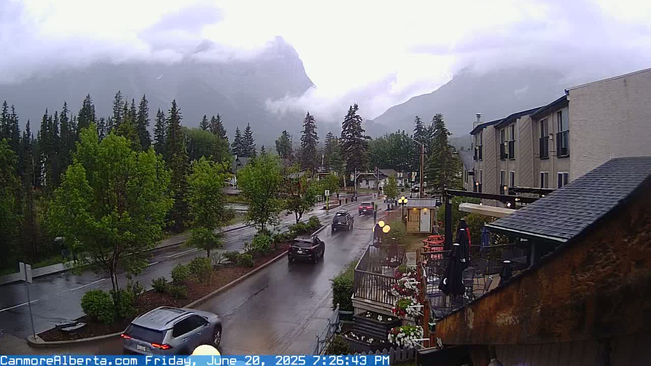 Canmore Mt. Lawrance Grassi & Ha Ling Peak View Live Cam - Canmore, Alberta's Rockies, Alberta, Canada