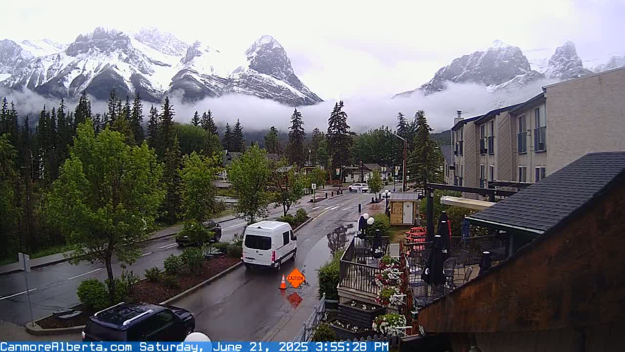 Canmore Mt. Lawrance Grassi & Ha Ling Peak View Live Cam - Canmore, Alberta's Rockies, Alberta, Canada