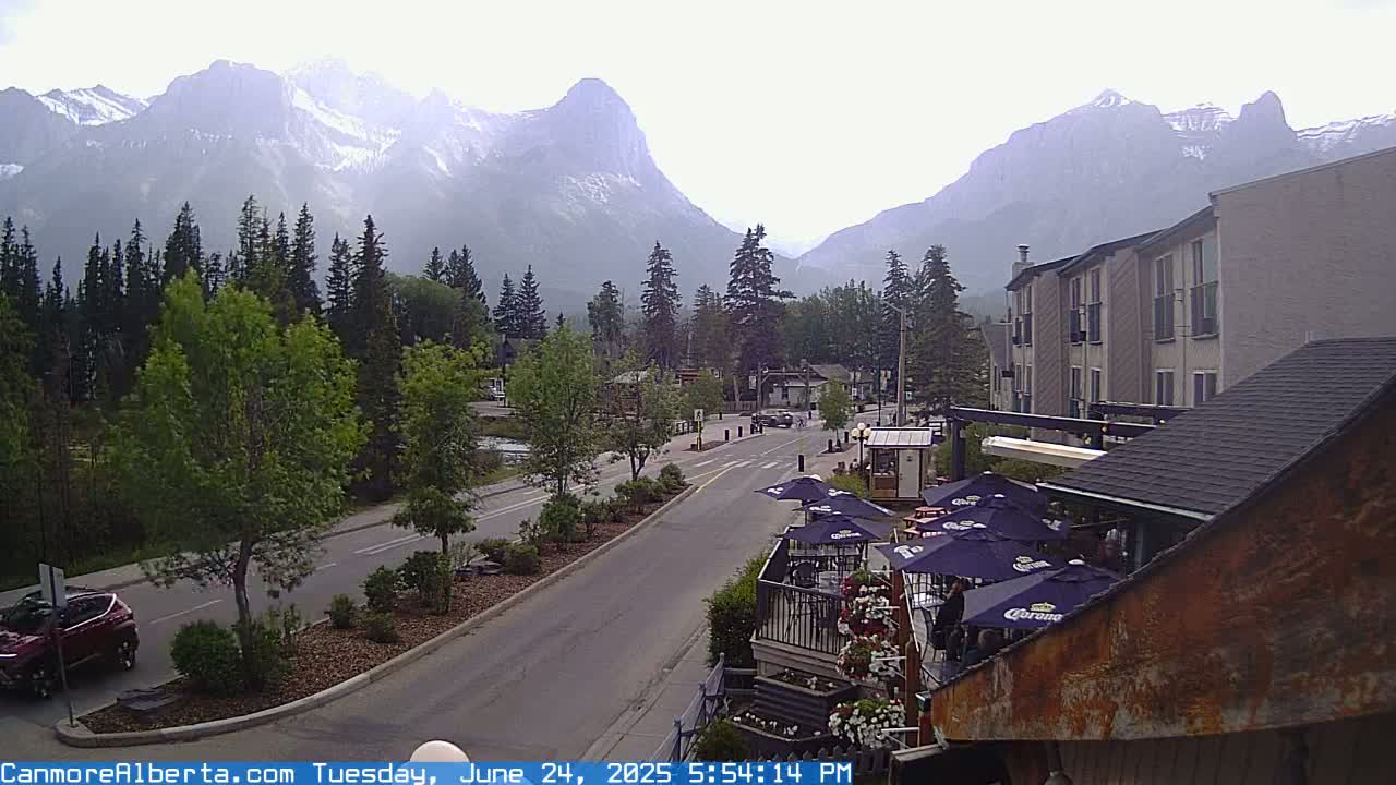 Canmore Mt. Lawrance Grassi & Ha Ling Peak View Live Cam - Canmore, Alberta's Rockies, Alberta, Canada