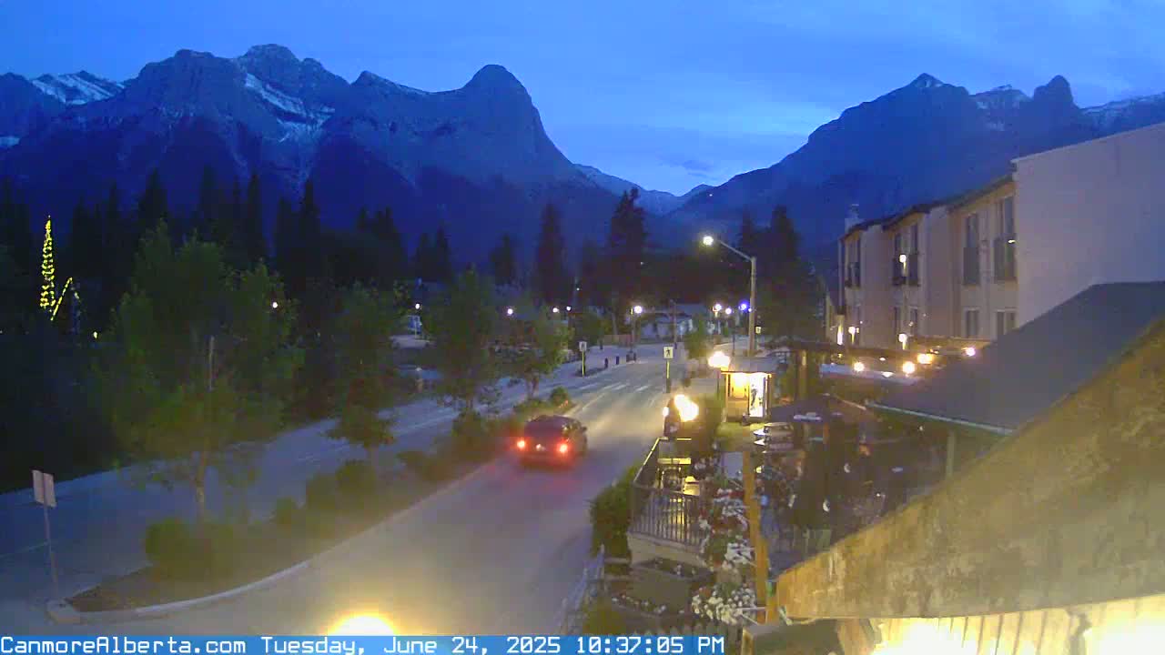 Canmore Mt. Lawrance Grassi & Ha Ling Peak View Live Cam - Canmore, Alberta's Rockies, Alberta, Canada