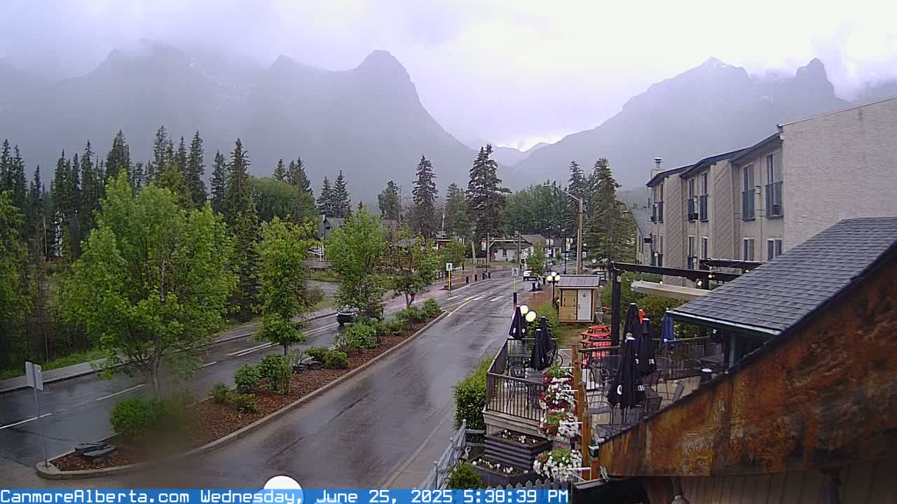 Canmore Mt. Lawrance Grassi & Ha Ling Peak View Live Cam - Canmore, Alberta's Rockies, Alberta, Canada