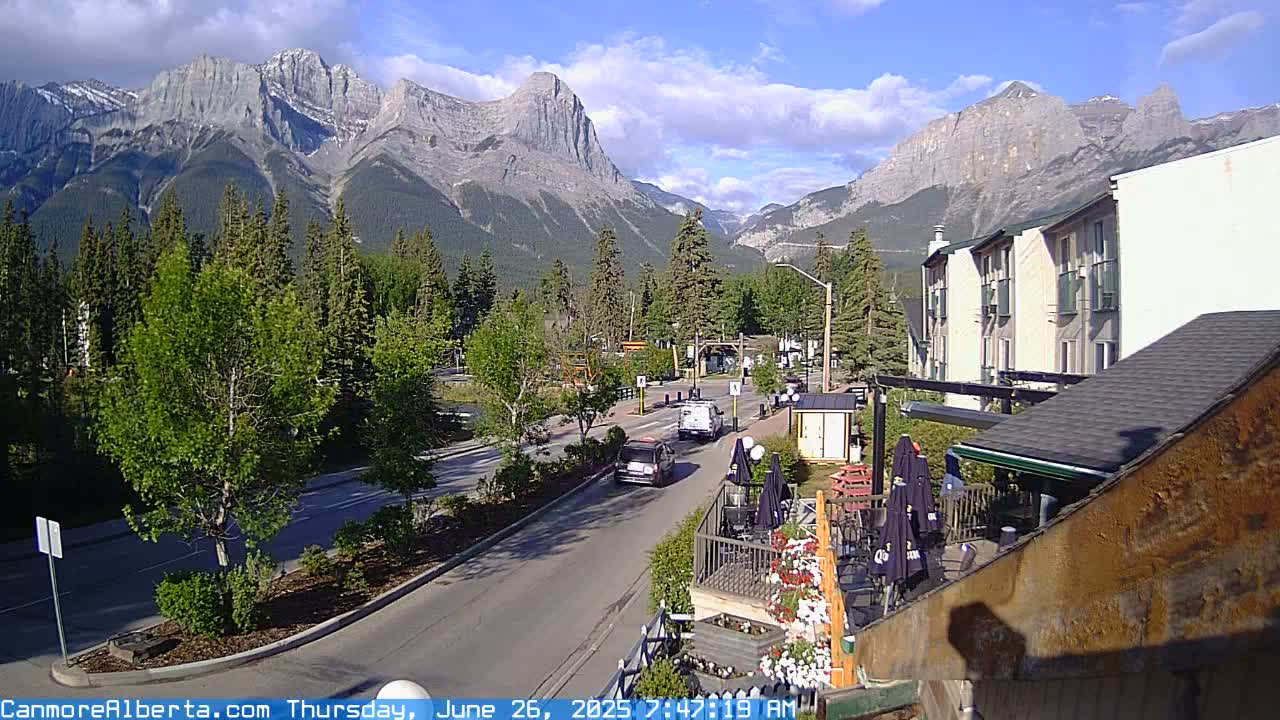 Canmore Mt. Lawrance Grassi & Ha Ling Peak View Live Cam - Canmore, Alberta's Rockies, Alberta, Canada