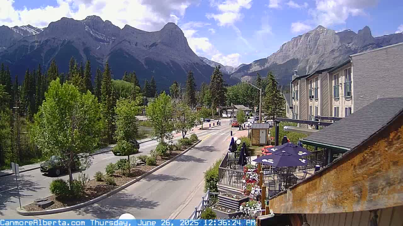 Canmore Mt. Lawrance Grassi & Ha Ling Peak View Live Cam - Canmore, Alberta's Rockies, Alberta, Canada