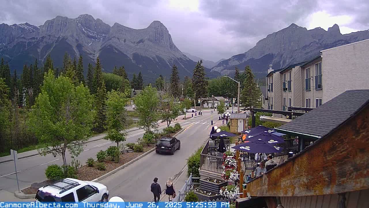 Canmore Mt. Lawrance Grassi & Ha Ling Peak View Live Cam - Canmore, Alberta's Rockies, Alberta, Canada