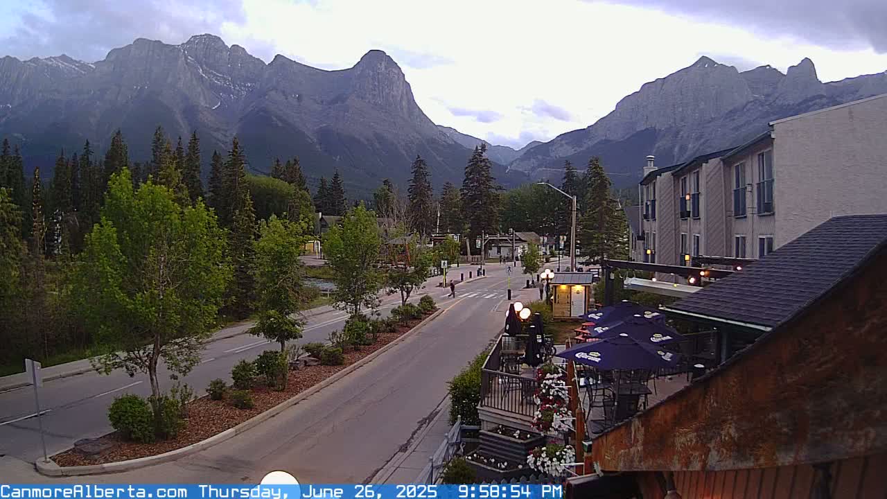 Canmore Mt. Lawrance Grassi & Ha Ling Peak View Live Cam - Canmore, Alberta's Rockies, Alberta, Canada