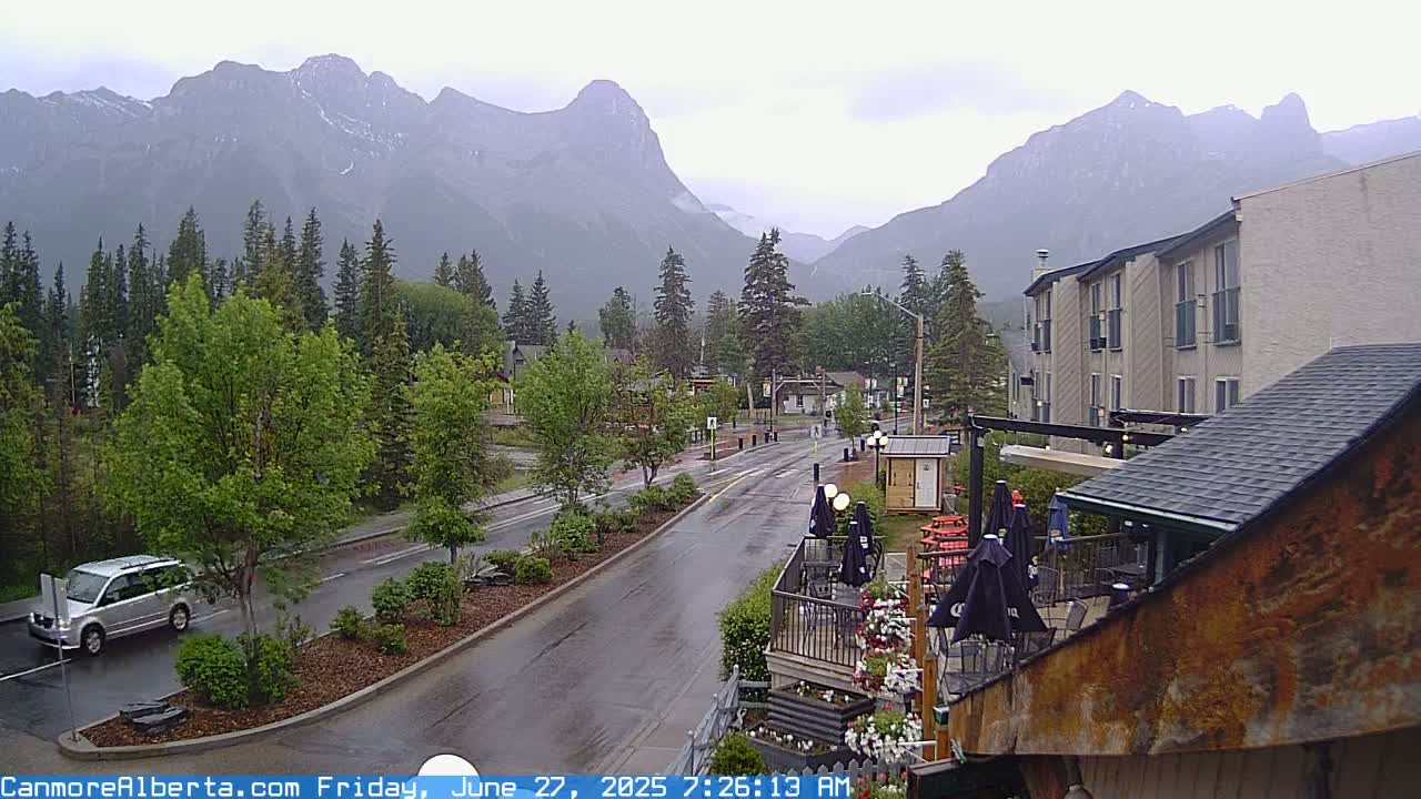 Canmore Mt. Lawrance Grassi & Ha Ling Peak View Live Cam - Canmore, Alberta's Rockies, Alberta, Canada