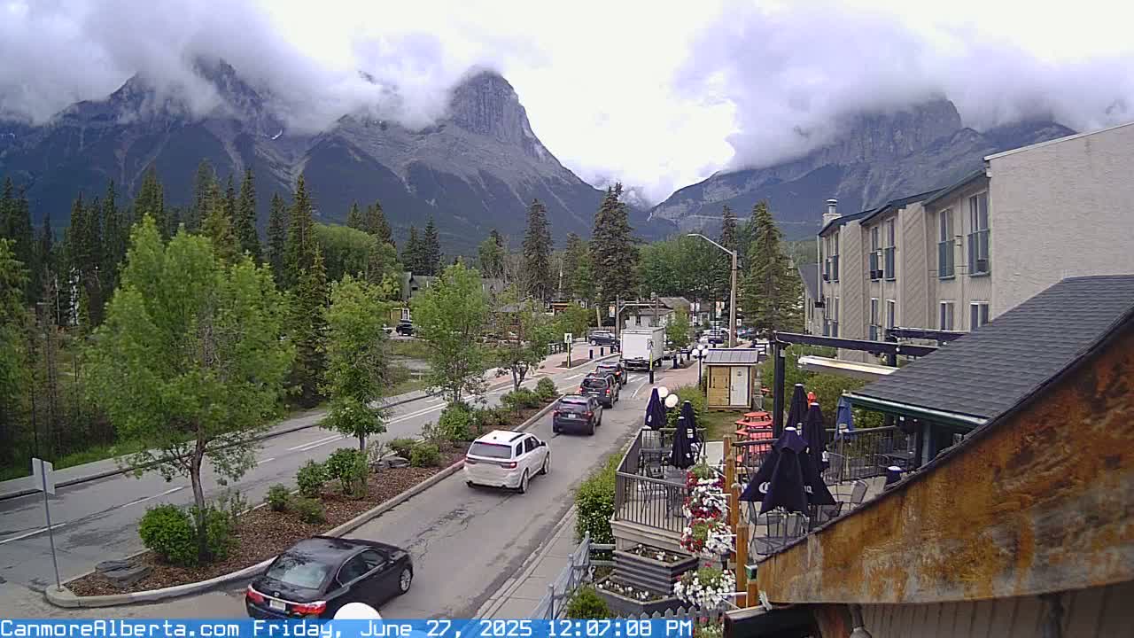 Canmore Mt. Lawrance Grassi & Ha Ling Peak View Live Cam - Canmore, Alberta's Rockies, Alberta, Canada