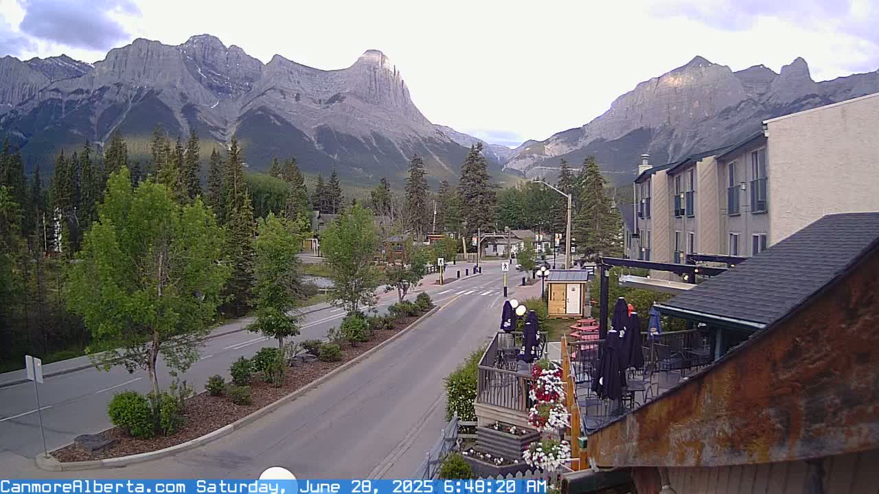 Canmore Mt. Lawrance Grassi & Ha Ling Peak View Live Cam - Canmore, Alberta's Rockies, Alberta, Canada