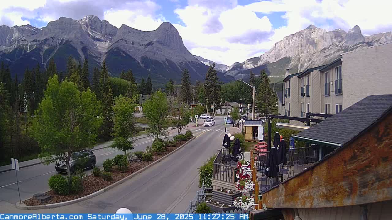 Canmore Mt. Lawrance Grassi & Ha Ling Peak View Live Cam - Canmore, Alberta's Rockies, Alberta, Canada