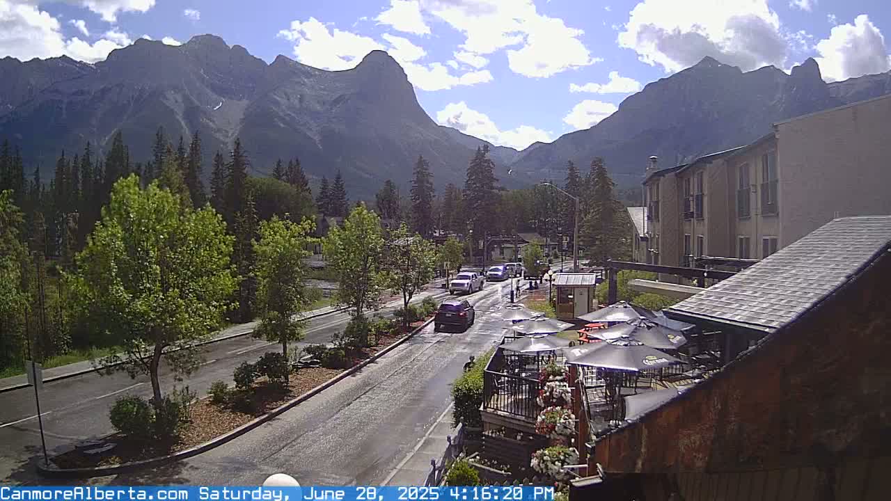 Canmore Mt. Lawrance Grassi & Ha Ling Peak View Live Cam - Canmore, Alberta's Rockies, Alberta, Canada