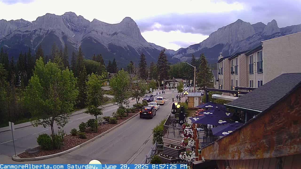 Canmore Mt. Lawrance Grassi & Ha Ling Peak View Live Cam - Canmore, Alberta's Rockies, Alberta, Canada