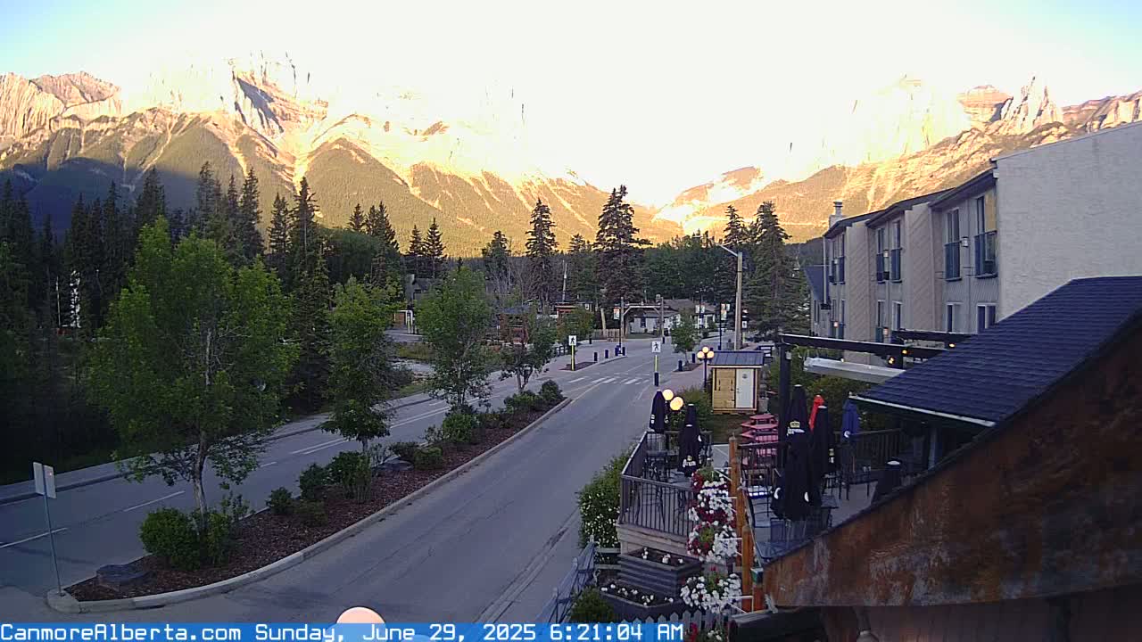 Canmore Mt. Lawrance Grassi & Ha Ling Peak View Live Cam - Canmore, Alberta's Rockies, Alberta, Canada