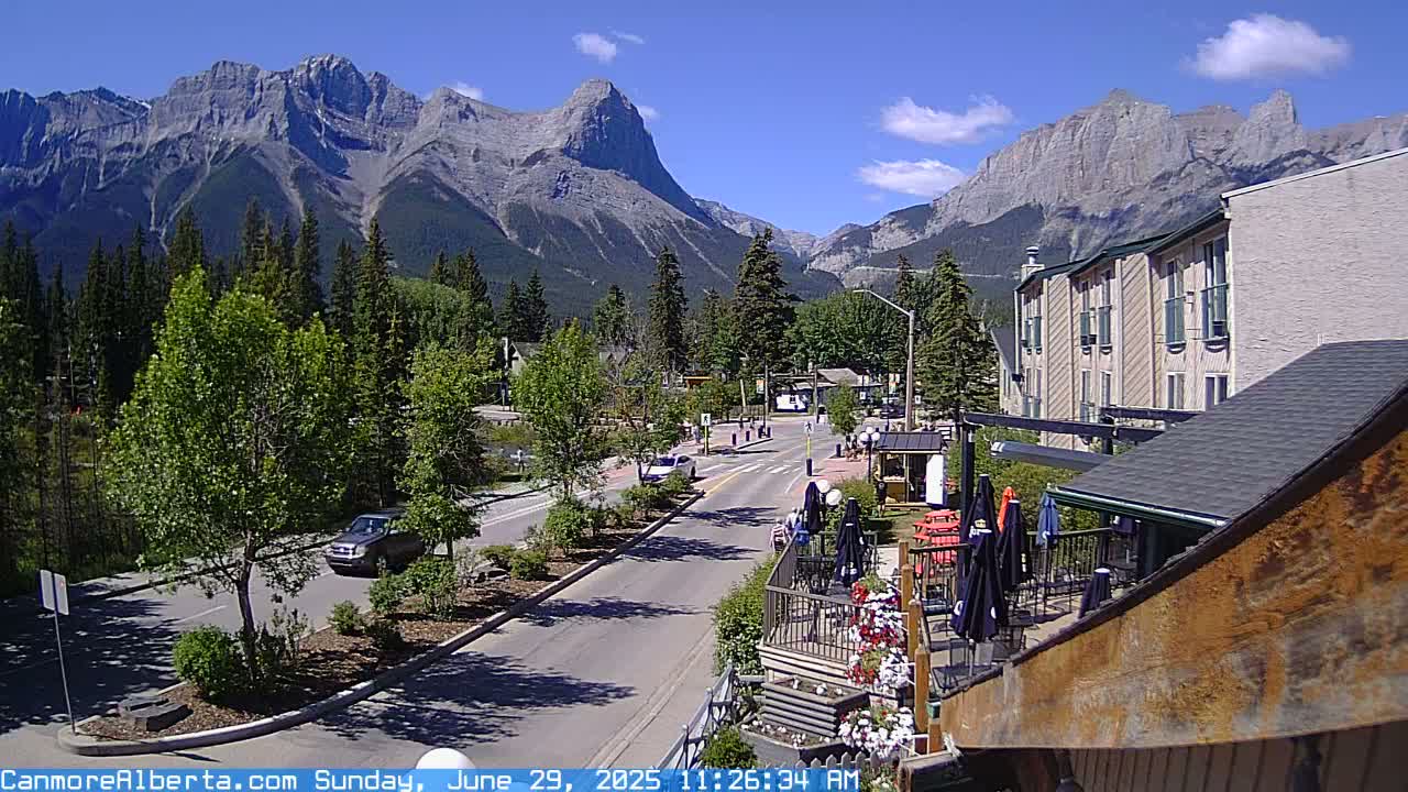 Canmore Mt. Lawrance Grassi & Ha Ling Peak View Live Cam - Canmore, Alberta's Rockies, Alberta, Canada