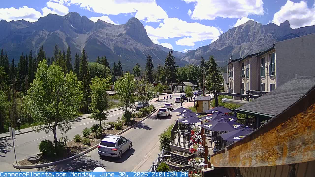 Canmore Mt. Lawrance Grassi & Ha Ling Peak View Live Cam - Canmore, Alberta's Rockies, Alberta, Canada