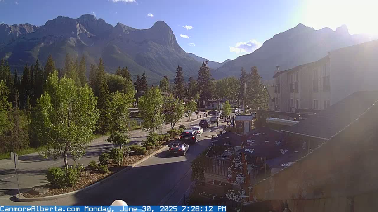 Canmore Mt. Lawrance Grassi & Ha Ling Peak View Live Cam - Canmore, Alberta's Rockies, Alberta, Canada